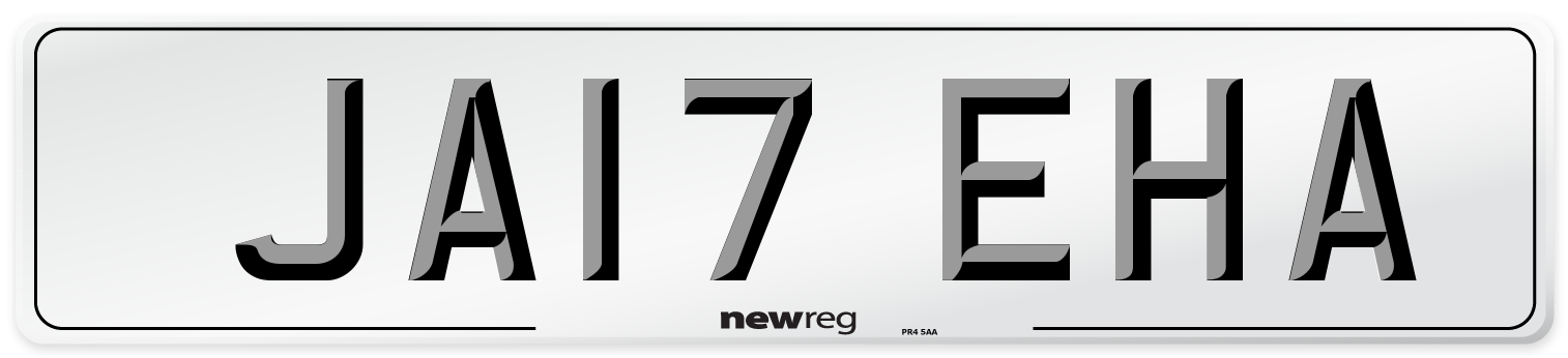JA17 EHA Number Plate from New Reg